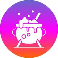 Cauldron Glyph Gradient Circle Icon vector
