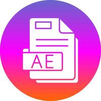 Ae Glyph Gradient Circle Icon vector