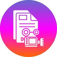 Video Glyph Gradient Circle Icon vector