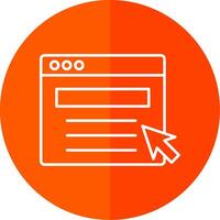 Web Portal Line Red Circle Icon vector