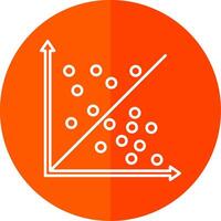 Scatter Graph Line Red Circle Icon vector