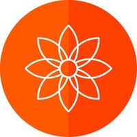 Dandelion Line Red Circle Icon vector