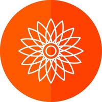 Sunflower Line Red Circle Icon vector