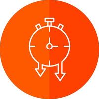Timer Line Red Circle Icon vector