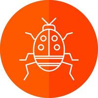 Bug Line Red Circle Icon vector