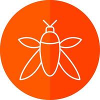 Insect Line Red Circle Icon vector