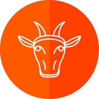 Goat Line Red Circle Icon vector