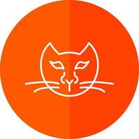 Cat Line Red Circle Icon vector