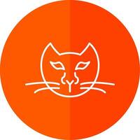 gato línea rojo circulo icono vector