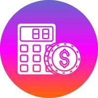 Calculator Glyph Gradient Circle Icon vector