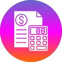 Calculator Glyph Gradient Circle Icon vector