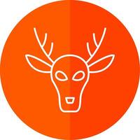 Deer Line Red Circle Icon vector