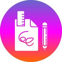 Draft Glyph Gradient Circle Icon vector