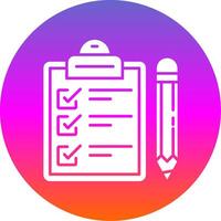 Exam Glyph Gradient Circle Icon vector