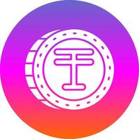 Tenge Glyph Gradient Circle Icon vector