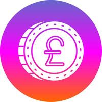 Pound Glyph Gradient Circle Icon vector