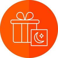 Gifts Line Red Circle Icon vector