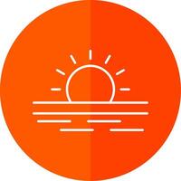 Ramadan Sunrise Line Red Circle Icon vector