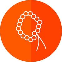 Rosary Line Red Circle Icon vector