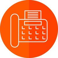 Fax Line Red Circle Icon vector