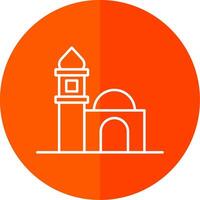 Mosque Line Red Circle Icon vector