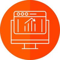 Down Line Red Circle Icon vector