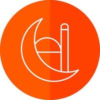 Ramadan Line Red Circle Icon vector