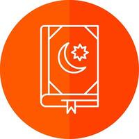 Quran Line Red Circle Icon vector