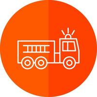 Fire Truck Line Red Circle Icon vector