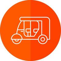 Rickshaw Line Red Circle Icon vector