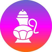 Tea pot Glyph Gradient Circle Icon vector