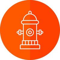 Fire Hydrant Line Red Circle Icon vector