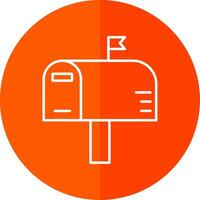 Mailbox Line Red Circle Icon vector