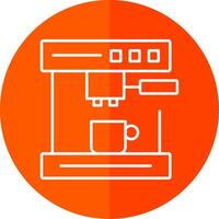 Coffee Machine Line Red Circle Icon vector