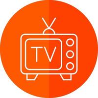 Tv Line Red Circle Icon vector