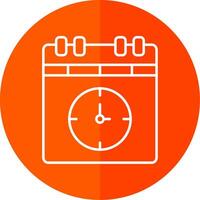 Deadline Line Red Circle Icon vector