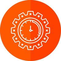 Time Management Line Red Circle Icon vector