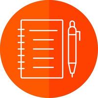 Notebook Line Red Circle Icon vector