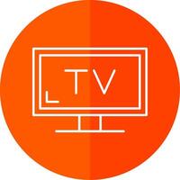 Tv Line Red Circle Icon vector