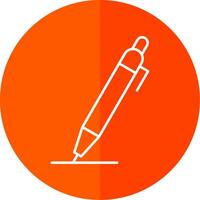 Pen Line Red Circle Icon vector