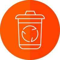 Recycle Bin Line Red Circle Icon vector