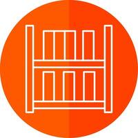 Bookshelf Line Red Circle Icon vector