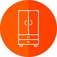 Cupboard Line Red Circle Icon vector