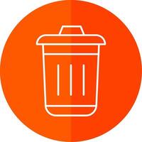 Dustbin Line Red Circle Icon vector