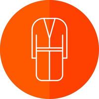 Bath Robe Line Red Circle Icon vector