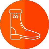 Rain Boots Line Red Circle Icon vector