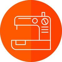 Sewing Machine  Line Red Circle Icon vector
