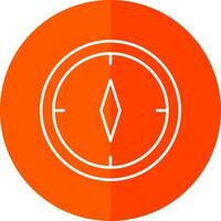 Compass Line Red Circle Icon vector