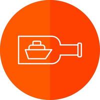 Ship In A Bottle Line Red Circle Icon vector