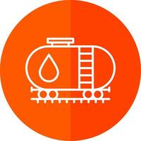 Oil Tank Line Red Circle Icon vector